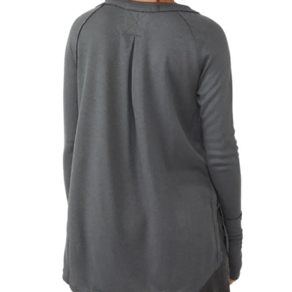 Free People Snowy Termal Shirt Top In Blue.Size S